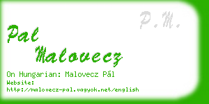 pal malovecz business card