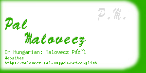 pal malovecz business card